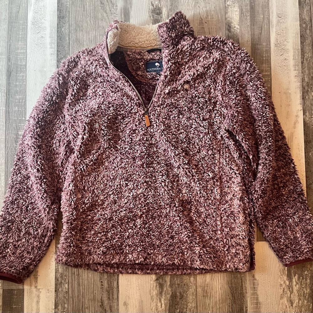 Southern Shirt Maroon Sherpa Pullover
